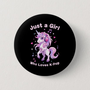 Kawaii Unicorn K-p Lover For Girls Fans  6 Cm Round Badge