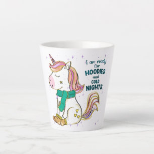 Kawaii Unicorn   Winter and Hoodies Latte Mug