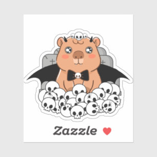 Kawaii Vampire Capybara - Spooky Graveyard