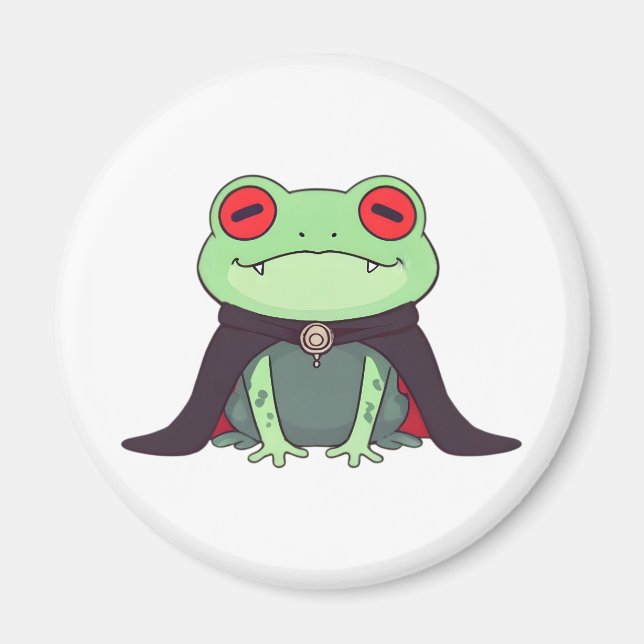 Kawaii Vampire Frog Halloween Cape Magnet (Front)