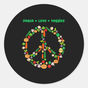 Kawaii Vegetables Peace Sign Funny Gift For Vegeta Classic Round Sticker