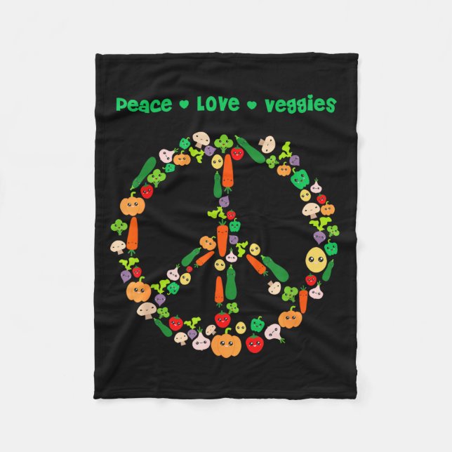 Kawaii Vegetables Peace Sign Funny Gift For Vegeta Fleece Blanket (Front)