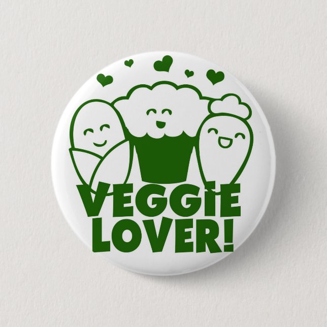 Kawaii Veggie Lover Badge (Front)