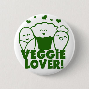 Kawaii Veggie Lover Badge