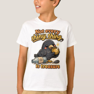 Kawaii Vintage Crow Illustration with Wise Quote T-Shirt