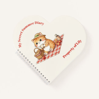 Kawaii Vintage Ginger Cat Secret Summer Diary Note Notebook