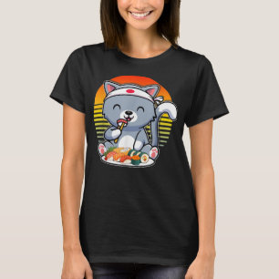 Kawaii Vintage Style Japenese Ramen Cat T-Shirt