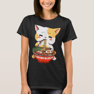 Kawaii Vintage Style Japenese Ramen Cat T-Shirt