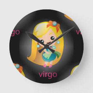 kawaii virgo round clock