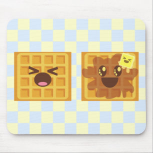 kawaii waffles good morning breakfast! mouse pad