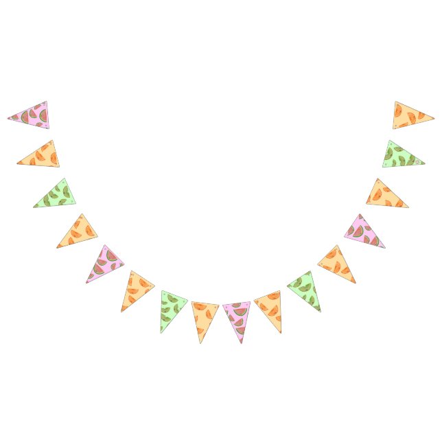 Kawaii Watercolor Fruit Slice Bunting (All)