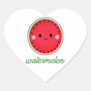 Kawaii Watermelon Heart Sticker