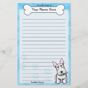 Kawaii White Scottish Terrier Stationery