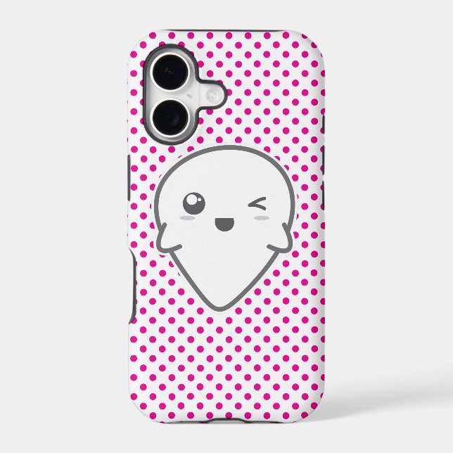 Kawaii Winking Ghost iPhone Case (Back)
