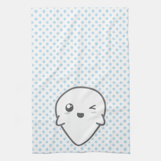 Kawaii Winking Ghost Kitchen Towel