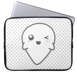 Kawaii Winking Ghost Laptop Sleeve