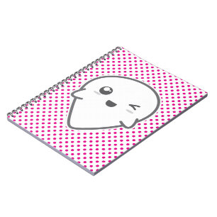 Kawaii Winking Ghost Notebook