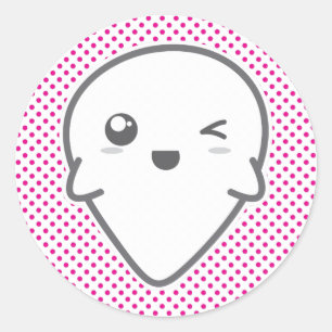Kawaii Winking Ghost Stickers