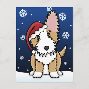 Kawaii Wire Portuguese Podengo Christmas Postcard