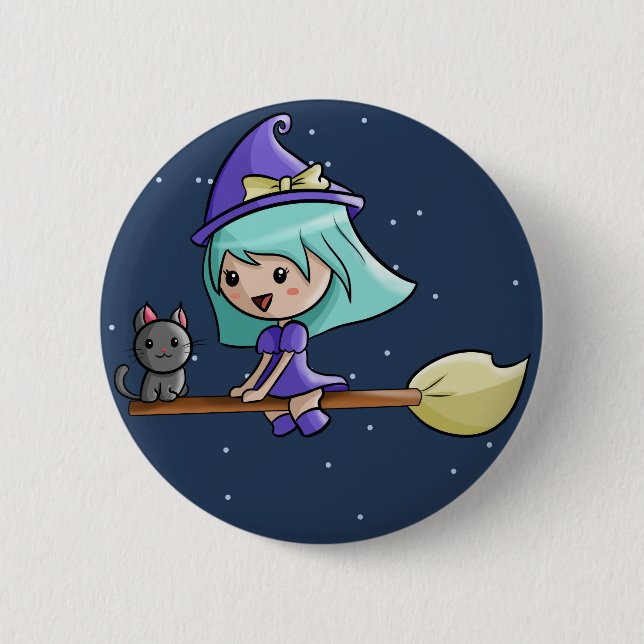 Kawaii Witch Badge (Front)