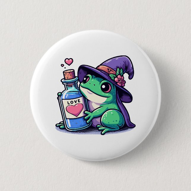 Kawaii witchy love potion 6 cm round badge (Front)