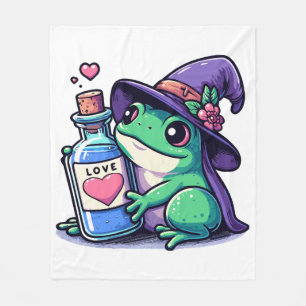 Kawaii witchy love potion fleece blanket