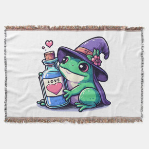 Kawaii witchy love potion throw blanket