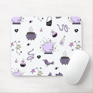 Kawaii Witchy Pattern Mouse Pad