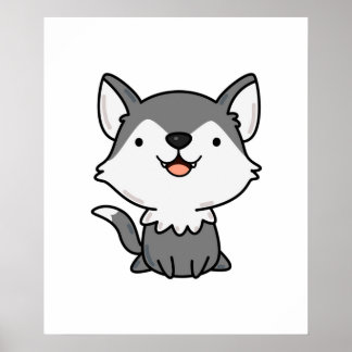 Kawaii Wolf Poster