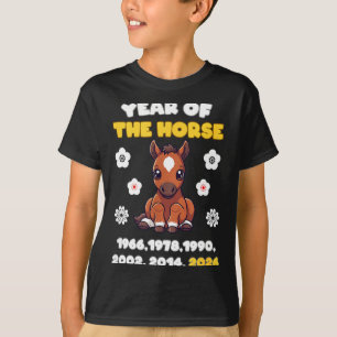 Kawaii Year Of Horse Chinese Zodiac 2026 Animal T-Shirt
