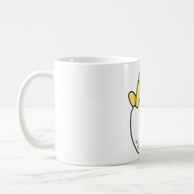 Kawaii Yellow Chick In Egg Coffee Mug (Left)