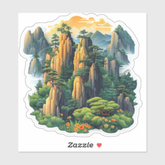 Kawaii Zhangjiajie Peak PaperCut Sticker