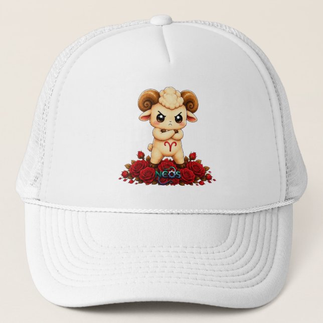 Kawaii Zodiac Neos Aries Trucker Hat (Front)