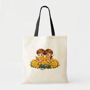 Kawaii Zodiac Neos Gemini Tote Bag
