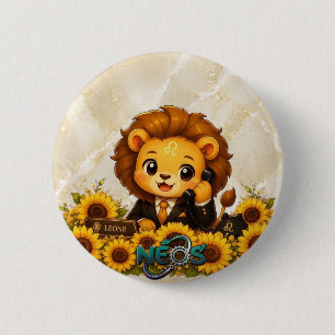 Kawaii Zodiac Neos Leo 6 Cm Round Badge