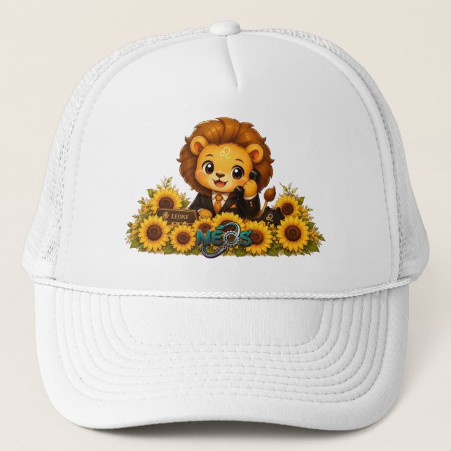 Kawaii Zodiac Neos Leo Trucker Hat (Front)