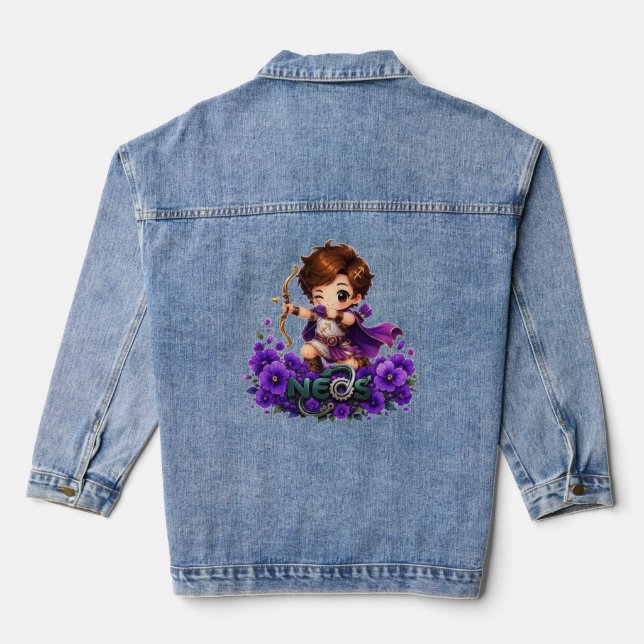 Kawaii Zodiac Neos Sagittarius Denim Jacket (Back)