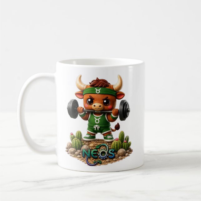 Kawaii Zodiac Neos Taurus Coffee Mug (Left)