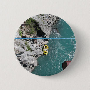 Kawarau Bridge Bungy POV, Queenstown, New Zealand 6 Cm Round Badge