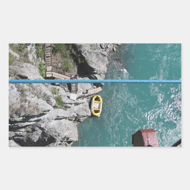 Kawarau Bridge Bungy POV, Queenstown, New Zealand Rectangular Sticker (Front)
