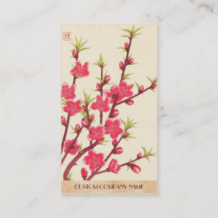 Kawarazaki Shodo Floral Calendar of Japan Cherry Business Card
