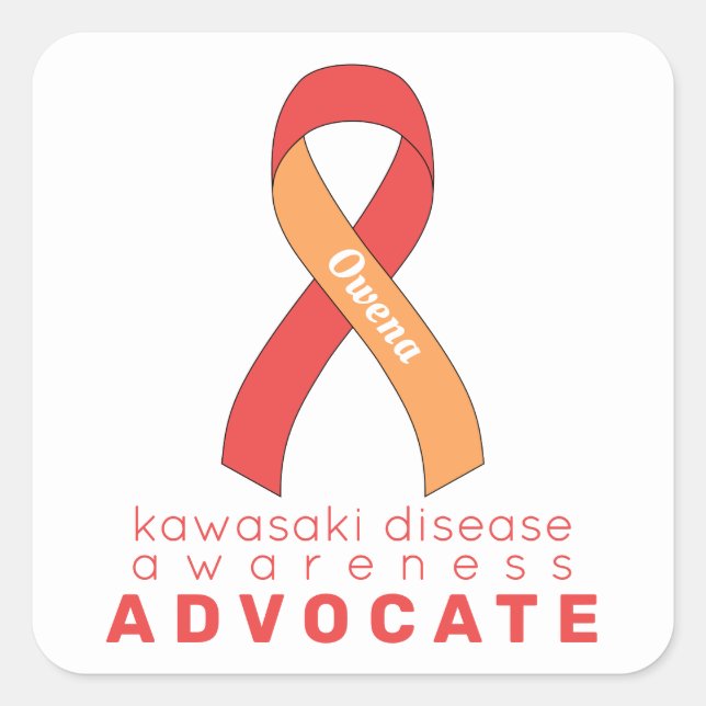 Kawasaki Disease Advocate White Square Sticker (Front)
