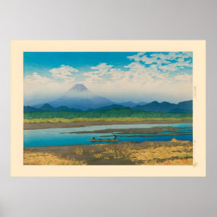 Kawase Hasui Mt Fuji Seen from the River Banyu Poster