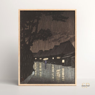 Kawase Hasui Rain at Maekawa Japanese Art Poster