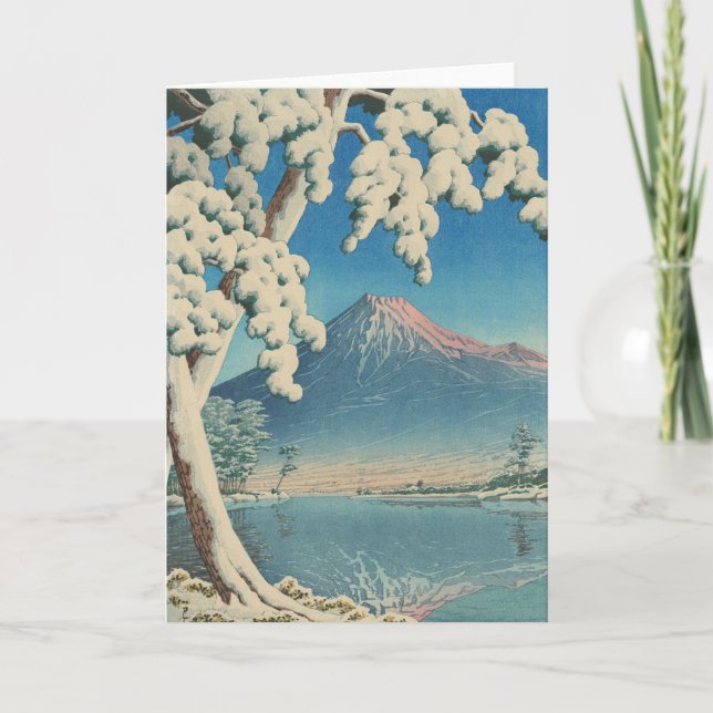 Kawase Hasui Winter Lake Card (Front)