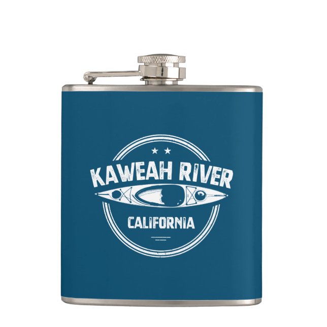 Kaweah River California Kayaking Hip Flask (Front)
