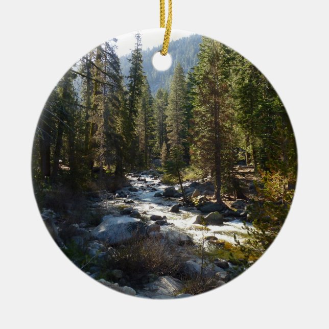 Kaweah River in Sequoia National Park Ceramic Tree Decoration (Front)