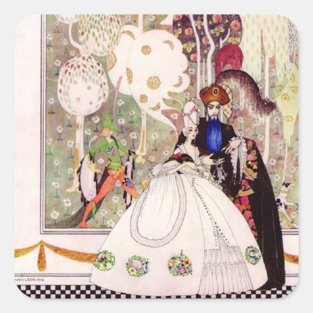Kay Nielsen's Fairy Tale, Bluebeard and His Wife Square Sticker (Front)