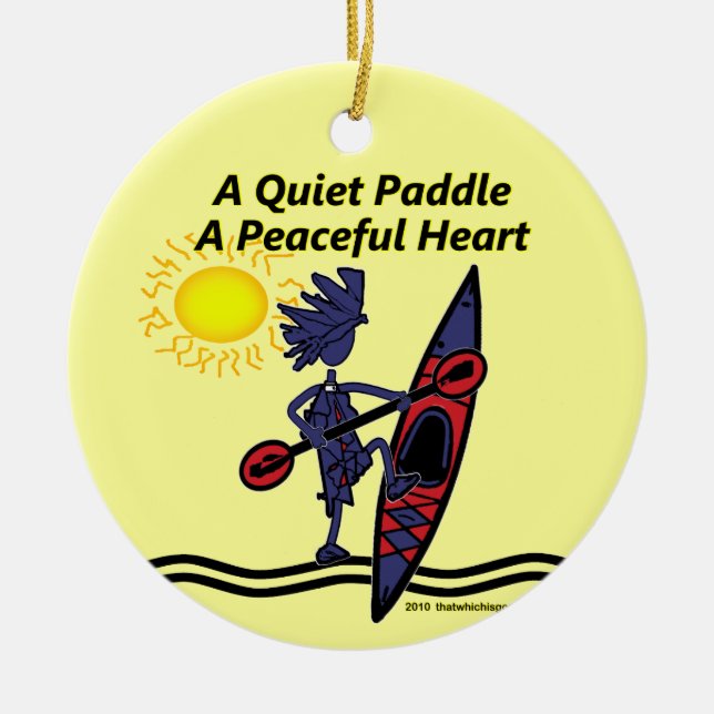 Kayak A Quiet Paddle Waves Ceramic Tree Decoration (Front)