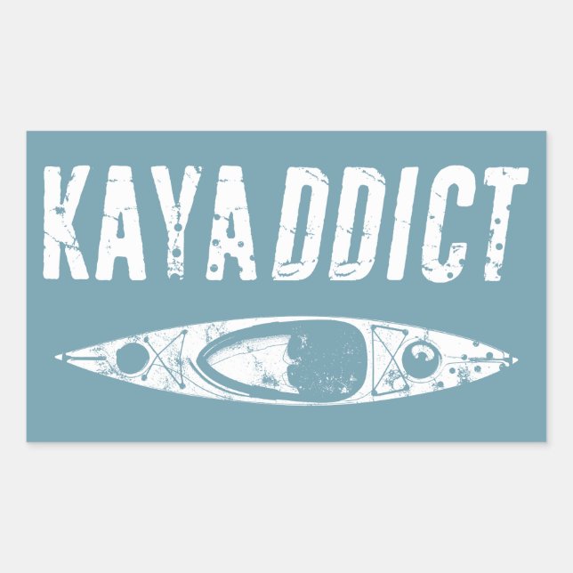 Kayak Addict Rectangular Sticker (Front)